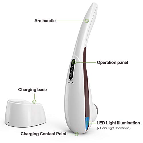Vanzon Rechargeable Handheld Deep Tissue Massager - Cordless Electric Percussion Back Massager for Muscles, Back, Foot, Neck, Shoulder, Leg, Full Body Pain Relief with Portable Design