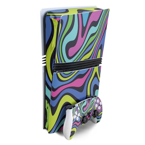 Gaming Skin Compatible with Sony PlayStation 5 PS5 Pro Bundle - Fluorescent - P…