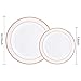 WDF 120 pieces Rose Gold Plates Disposable - Heavy Duty Rose Gold Plastic Plates Perfect for Mother's Day, Wedding, Birthday