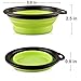 COMSUN 2-Pack Large Size Collapsible Dog Bowl, Food Grade Silicone BPA Free, Foldable Expandable Cup Dish for Pet Cat Food Water Feeding Portable Travel Bowl Blue and Green Free Carabiner