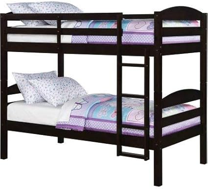 Amazon Com Better Homes And Gardens Leighton Twin Over Twin Wood Bunk Bed Espresso Furniture Decor