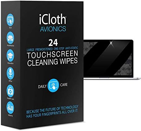 iCloth Large Lens and Screen Cleaner Pro-grade Individually Wrapped Wet Wipes, 1 Wipe Cleans a LCD Monitor, Laptop, or Flat Screen HDTV, Box of 24