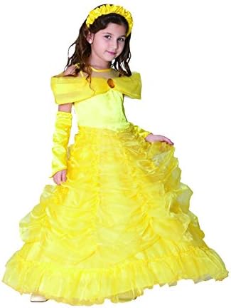 American Vogue Girls Princess Belle Dress up Costume &amp; Accessory Play-Set (9-10 Years, Yellow)