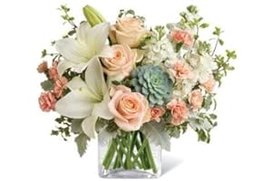 THE SHOPSTATION Glorious Peach Bouquet - Same Day Sympathy Flowers Delivery - Sympathy Flower - Sympathy Gifts - Send Online Sympathy Plants & Flowers