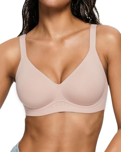 As Fairy Womens Wireless Jelly Bra Wirefree Seamless Bra Soft Tan 32C at Amazon