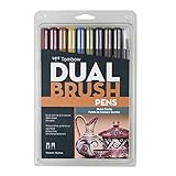 Tombow Dual Brush Pen Art Markers, Muted, 10-Pack