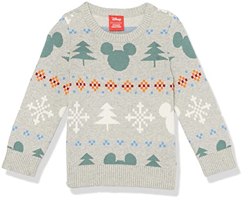 Amazon Essentials Disney | Marvel | Star Wars | Princess Mädchen Pullover mit Rundhalsausschnitt, Mickey Fair Isle - Girls, 2 Jahre