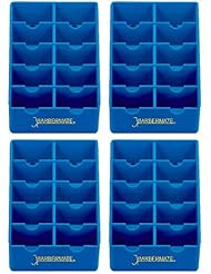 4 Pack BarberMate Blade Rack Storage Tray - Holds 10 Clipper Blades (Blue)