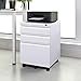 INTERGREAT 3 Drawer Filing Cabinet with Lock, White Mobile File Cabinet with Wheels, Rolling Small Metal Cabinets Under Desk for Home Office, Assembled