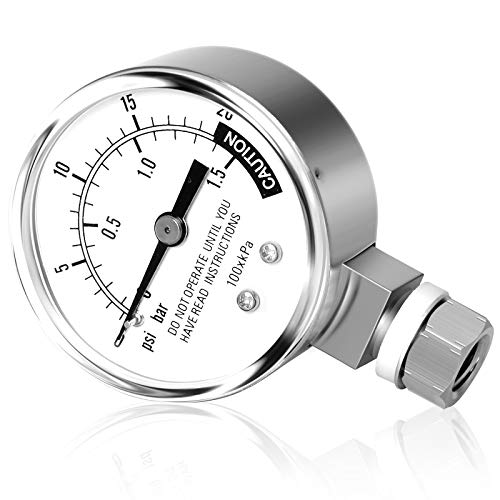 MEANLIN MEASURE Stainless Steel Pressure Cooker Gauge,020Psi 2" DIAL