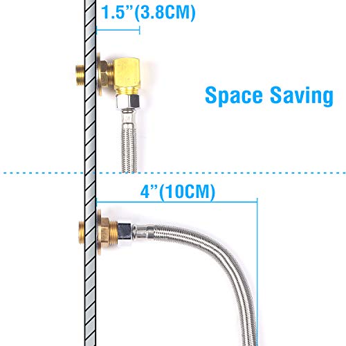 JZBRAIN Commercial Faucet Installation Kit,1/2 NPSM Short Elbow NPT Male & Male(Female Adjustable) Backsplash Mount Set for Stainless Steel Commercial Kitchen Prep & Utility Sink - Thumbnail 3