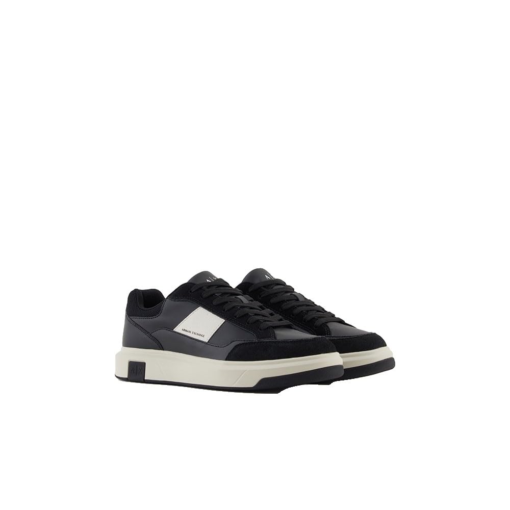 Armani Exchange Venice Sneaker, Black/Off White, 8