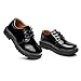 WQINSHOE Boys' Lace-up Oxford Black School Uniform Dress Shoes(Toddler/Little Kid/Big Kid)