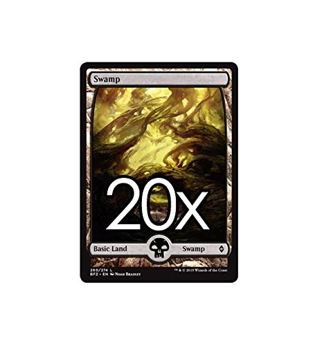20 Battle for Zendikar Swamp #260 Magic the Gathering Basic FULL ART Land Lot