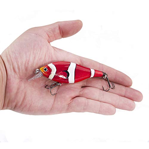 FOVONON Crankbaits Set Lure Fishing Hard Baits Swimbaits Boat Ocean Topwater Lures Kit Fishing Tackle Minnow Vib Set for Trout Bass Perch Fishing Lures with Box (F130)