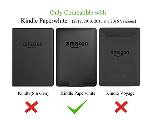 Kindle Paperwhite Flip Case, iThrough E-reader Protective Colorful Case Cover With Auto Wake/Sleep Smart,Fits All 2012, 2013, 2015 and 2016 Versions Amazon Kindle Paperwhite(Flower) - Thumbnail 5