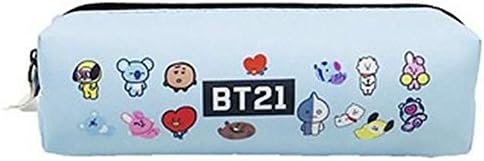 KPOP TWICE WANNA ONE BTS BT21 GOT7 Student Pencil Case Zipper Large Make Up Cosmetic Stationery Storage Pouch Bag Case (BT21)