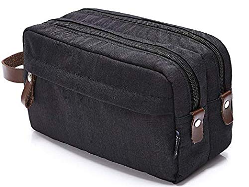 Neceser de viaje para hombre, kit dopp, compartimentos dobles con