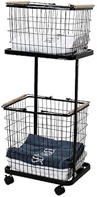 Clothing Storage Basket Double Wrought Iron Handle Pulley Dirty Clothes Laundry Hamper Wooden Handle Multifunctional Black White Storage Bags Color Black Buy Online At Best Price In Uae Amazon Ae