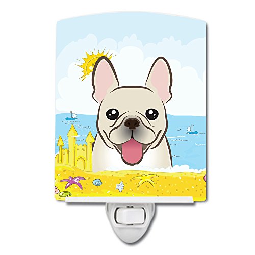 Caroline's Treasures BB2106CNL French Bulldog Summer Beach Ceramic Night Light, 6x4x3, Multicolor