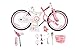 RoyalBaby Princess Girl Children's Bicycle Outdoor Ride-On Bike with Kickstand, Adjustable Seat, and Basket, 18 Inch, Jenny/White-Pink