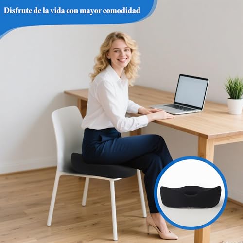 Hemorrhoid Cushion, Orthopedic Coccyx Relief Cushion, Breathable and Non-Slip Design, Relieves Pressure from Back and Islum, Suitable for Office, Car and Wheelchair Use