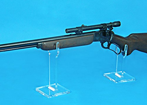 Easels by Amron Rifle, Long Gun Wide Top Display Stand, for Displays and Shows, Clear Acrylic, Sold AS Single Units for Mixing Sizes. (Usually Pick 2) (6 inch)
