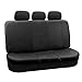 FH GRO Car Seat Covers PU Leather 3 Row 8 Seater Car Seat Covers, Airbag Compatible and Split Bench - Fit Most Car, Truck, SUV, & Van Solid Black