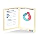 50 End Tab Fastener File Folders - Reinforced Straight Cut Tab 2 Prong Folders- Designed to Organize Standard Medical Files and Office Documents - Letter Size, Manila, 50 Pack