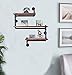 Diwhy Industrial Pipe Shelving Bookshelf Rustic Modern Wood Ladder Storage Shelf 3 Tiers Retro Wall Mount Pipe Design DIY Shelving (Silver)