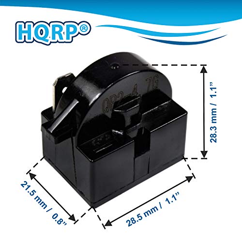 HQRP Compressor 4.7 Ohm 1Pin PTC Starter/Start Relay and Overload Kit