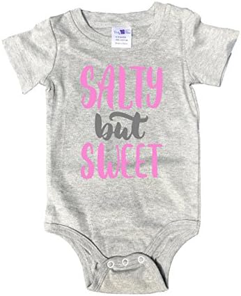 Gray crew neck Baby Tee Time GIRLS Salty but sweet One piece 18-24 Months