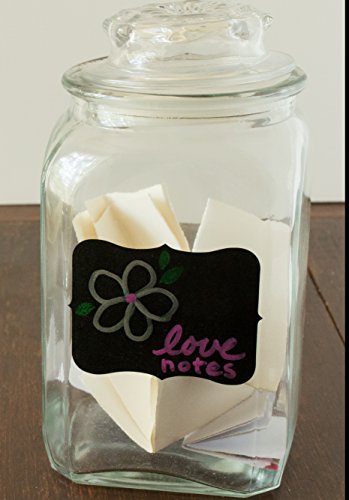 Large Chalkboard Labels - Erasable Decorative Chalk Labels - Set of 54 Reusable Premium Jar Labels - Chalkboard Stickers - Canister Sticker Labels for Stylish Organization, Wedding Decorations, Crafts