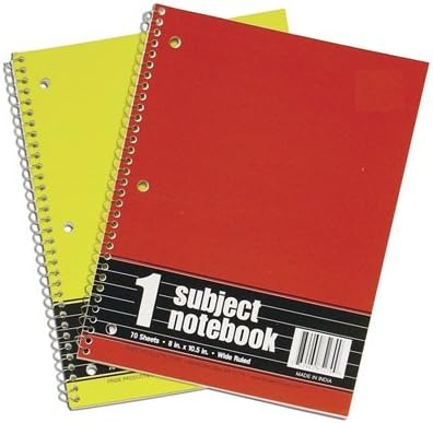 Wide Ruled Notebooks - 4 Pack of Assorted Colors
