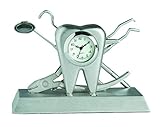 Sanis Enterprises Dentist Desk Clock, 2 by 3.38-Inch, Silver