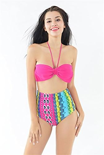 Wildsea Women's 2 Piece Push Up Bowknot High Waist Floral Bikini Bathing Suit
