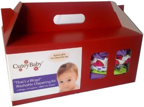 CuteyBaby 6 Pack That's a Wrap! Diapering Kit, Girl, Small