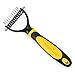 Pet Grooming Tool - 2 Sided Undercoat Rake for Cats & Dogs - Safe Dematting Comb for Shedding - Easy Mats and Tangles Removing - no More Flying Hair