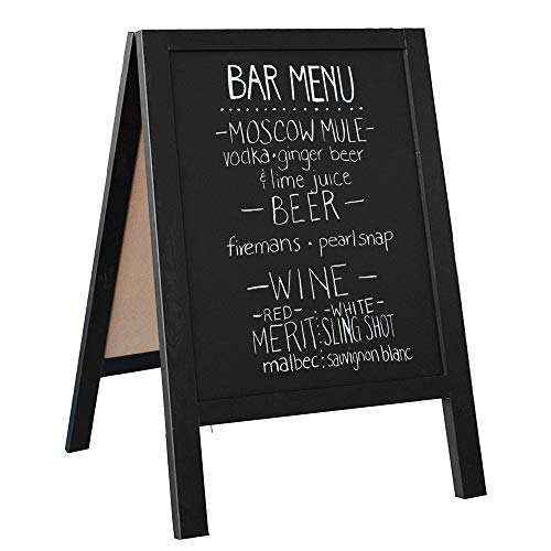 image for Ilyapa Wooden A-Frame Sign with Eraser & Chalk - Magnetic Sidewalk Cha