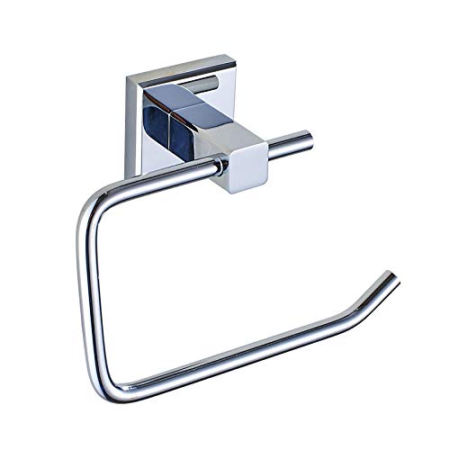 Toilet Roll Holder Wall Mounted. Chrome Bathroom Toilet Roll Holder Round. Modern Tissue Paper Holder Stainless Steel (Square)