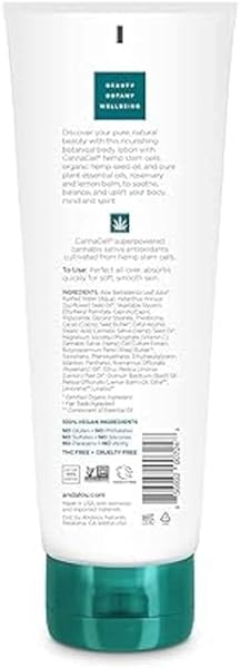 ANDALOU NATURALS CANNACELL BODY LOTION, JOYFUL, 8 OUNCE