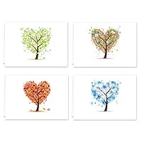 Seasons of Life Note Card Assortment Pack - Set of 24 cards - 4 designs blank inside - with white envelopes (54043)