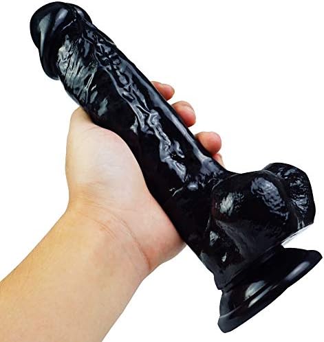 Aixibb Women Dilló 9.1 Inch Realistic Huge Toys for Women with Suction Cup Story of Love (Color : Black)