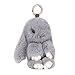 PONOBO Bunny Keychain Soft Rex Rabbit Fur Keychain Car Keyring Women Handbag Charms