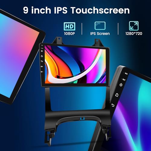 NHOPEEW 4+64G Car Radio for Peugeot 3008 2009-2015 – 9 Inch Android Radio with Wireless Carplay and Android Auto – Mirror Link 32EQ DSP Split Screen + Rear View Camera & Microphone