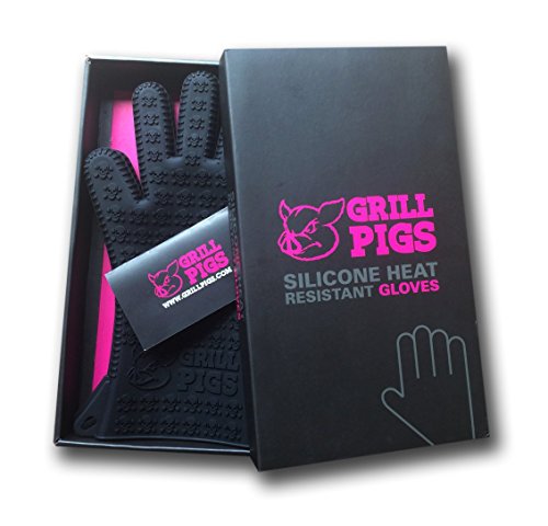 Grill Pigs BBQ Oven Gloves Heat Resistant Oven Mitts Lifetime Replacement Silicone Kitchen Gloves for Grilling