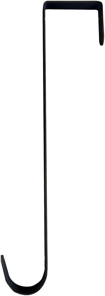Nxtop Wreath Hanger Over The Door - Larger Wreath Metal Hook for Christmas Wreath Front Door Hanger 12" Black
