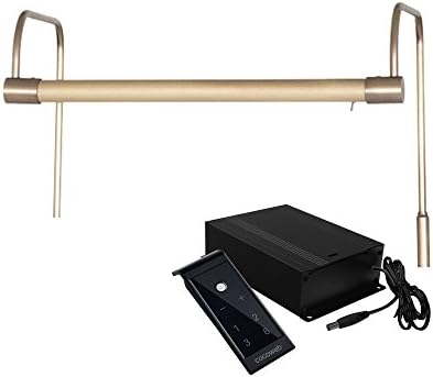 Cocoweb 12" Tru-Slim LED Picture Light in Antique Brass with Small Battery Pack and Remote Control - Battery Powered