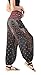 CandyHusky Elastic Waist Loose Fit Baggy Gypsy Hippie Boho Yoga Harem Pants (Black Galaxy)