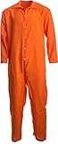 Ann Arbor T-shirt Co. Prisoner Jumpsuit | Orange Prison Inmate Halloween Costume Unisex Jail Criminal-Adult,S
